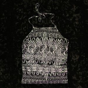 Black and white halter top